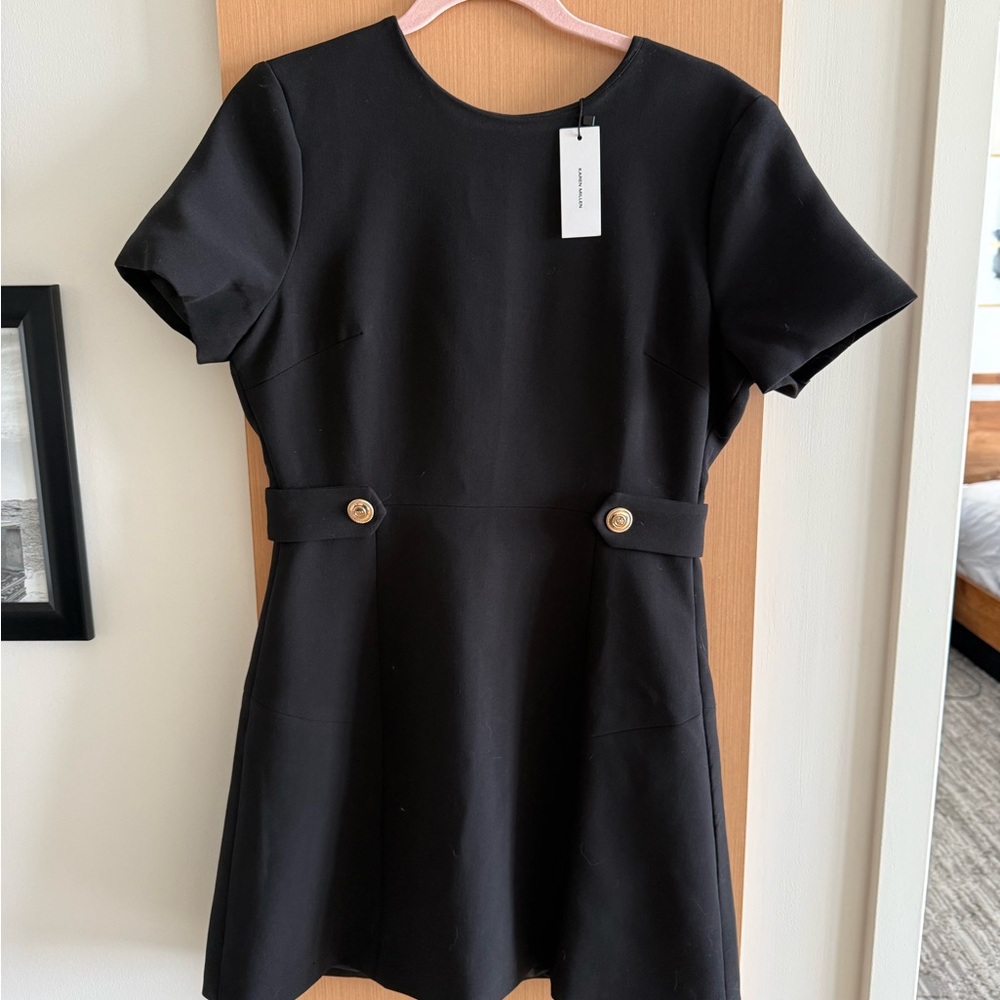 Karen Millen Black Dress with Button Details